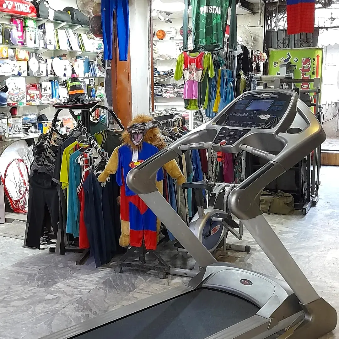 Racks of sportswear and swimwear in the shop